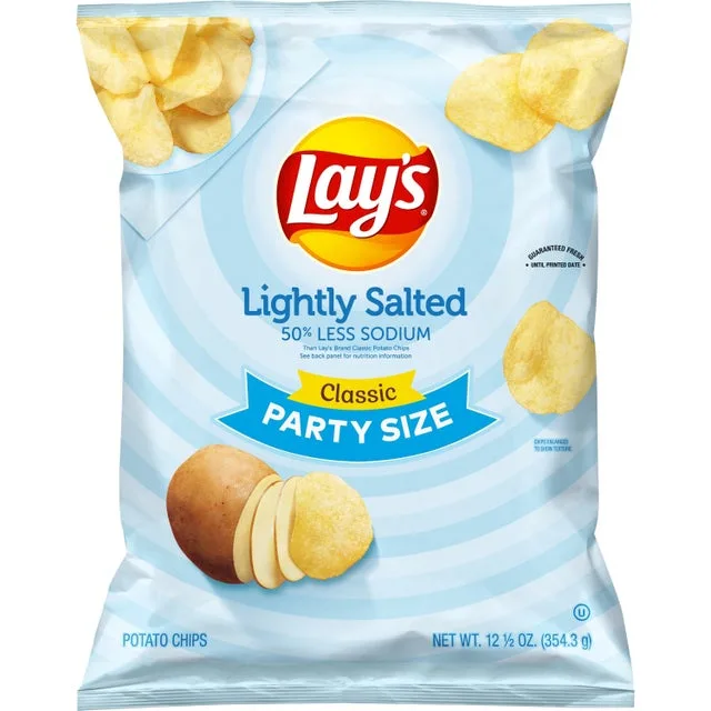Lays Chips Party Size - Classic Lightly Salted - 50% Less Sodium