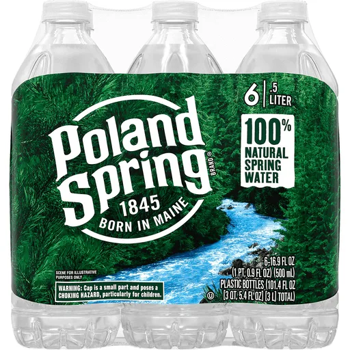 Poland Spring Bottled Water 16.9oz Bottles 6 Pack
