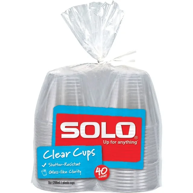 Solo Cups Clear 9oz 40 Count
