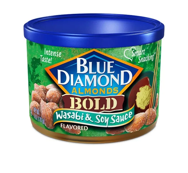 Blue Diamond Almonds 6oz Tin - Wasabi & Soy Sauce